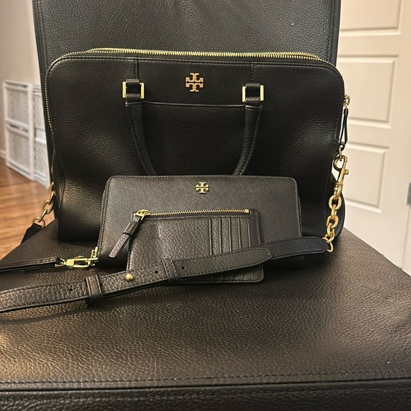 Tory Burch black 5 pocket purse wallet and mini wallet - Picture 1 of 14